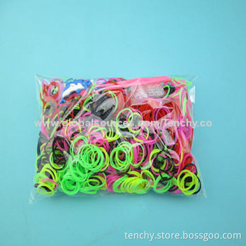 DIY loom bands made from silicone or TPR, rainbow colorNew